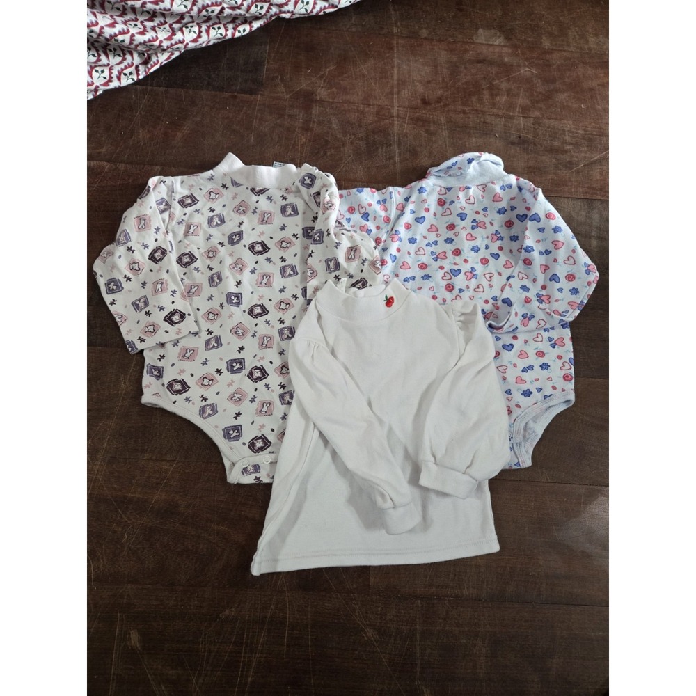 Vintage Baby Clothes Lot 18 Months | Basic Editions USA Made Cotton Rompers